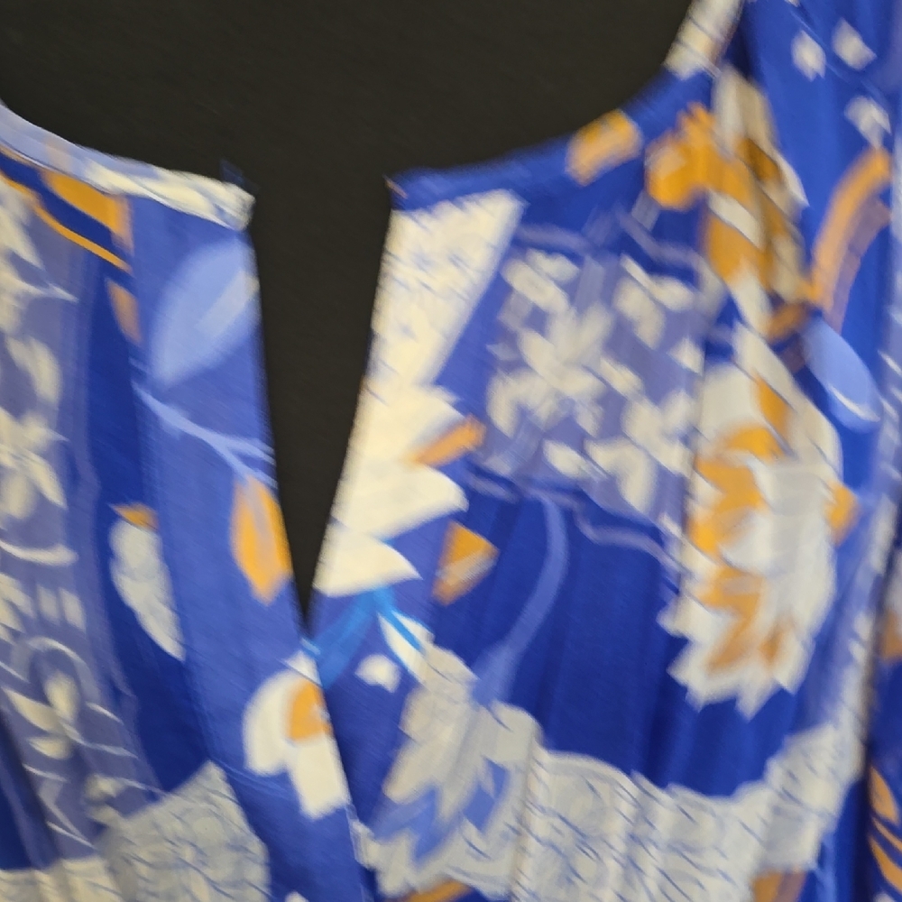 Anthropologie Blue and Yellow Wide Leg Jumpsuit - Picture 4 of 12